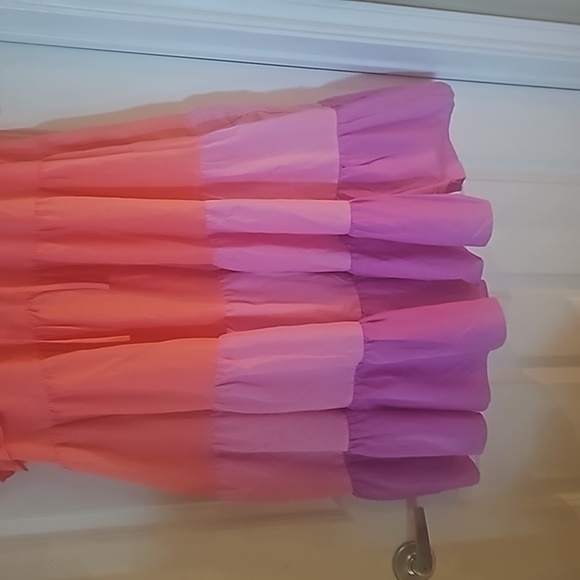 Plus size 3X tiered tie neck dress - Picture 3 of 11